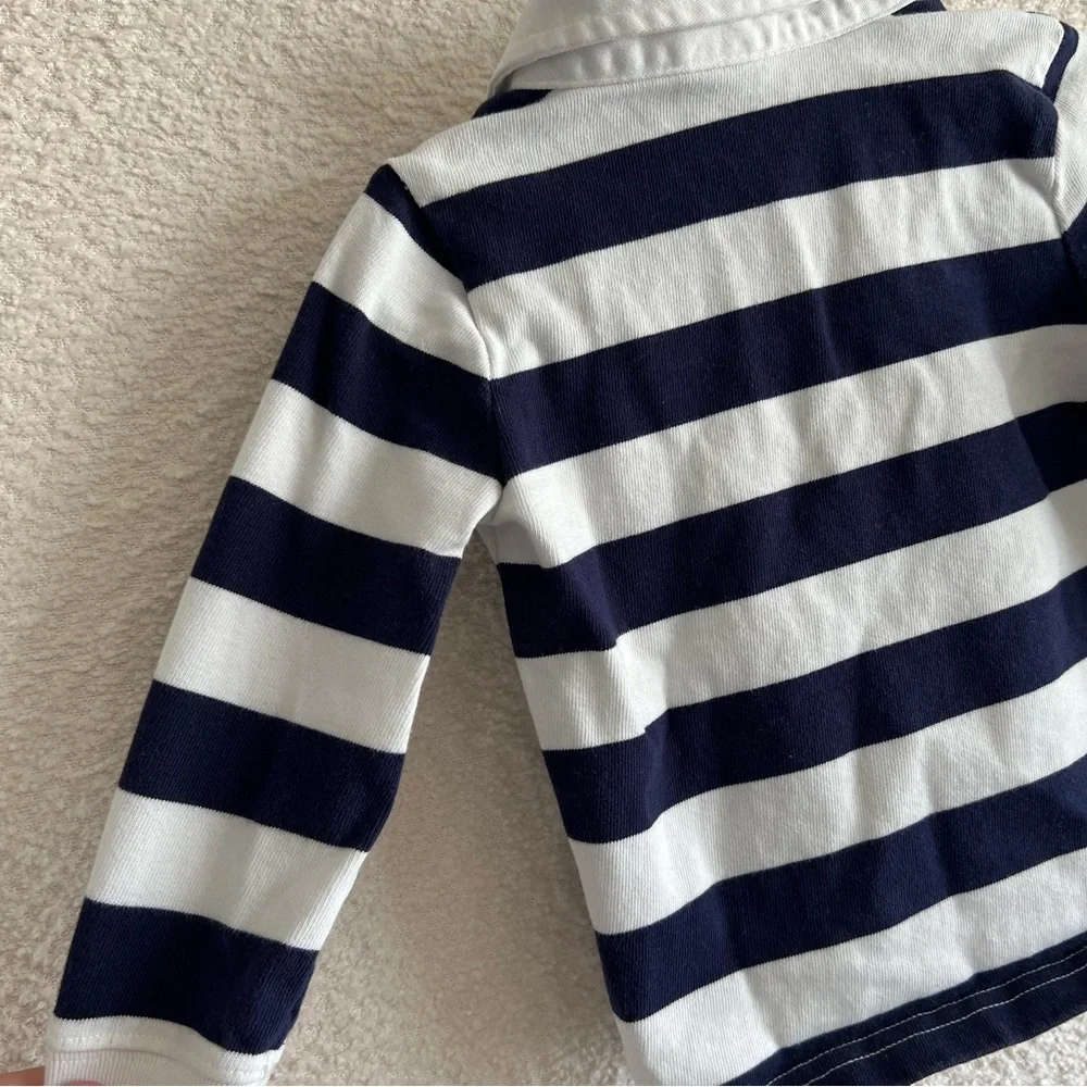 Janie And Jack Boys Collar Toddler Stripe‎ Long Sleeve Shirt Size 18-24 Months